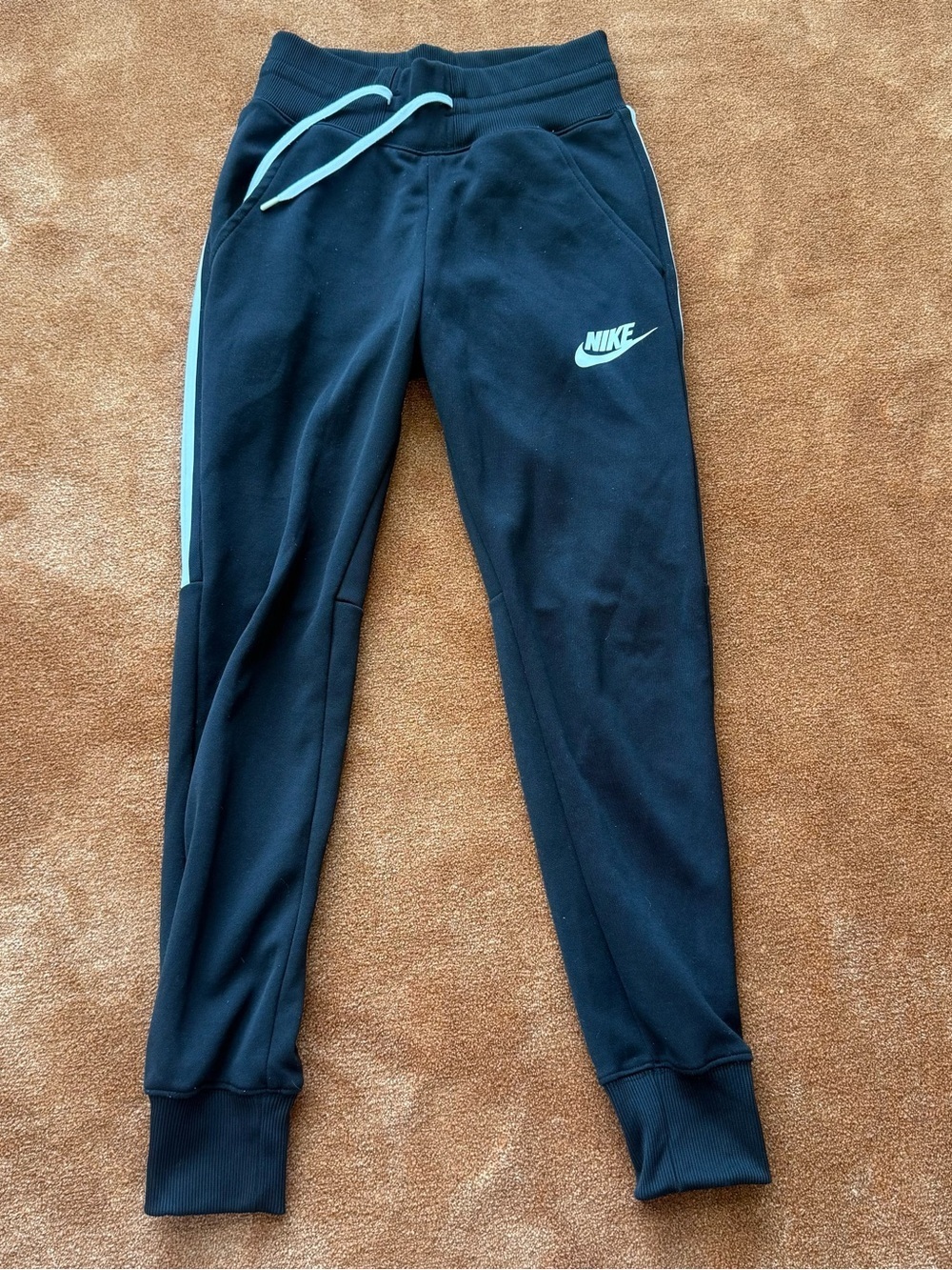 Nike Black Jogger Sweatpants with Light Blue Accents